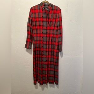 Tartan button up dress